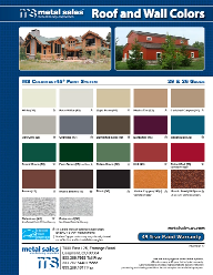 Metal Sales. Roof and wall Colors. Color Chart - Denver, CO 