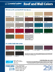 Metal Sales. Roof and wall Colors. Color Chart - Detroit Lakes, MN 