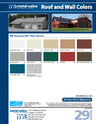 Metal Sales. Roof and wall Colors. Color Chart - Fontana, CA 