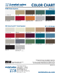 Metal Sales. Roof and wall Colors. Color Chart - Jacksonville, FL 