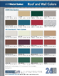 Metal Sales. Roof and wall Colors. 26 Gauge - Eastern Color Chart