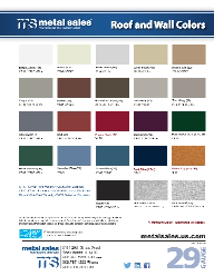 Metal Sales. Roof and wall Colors. Color Chart. Rock island, IL 