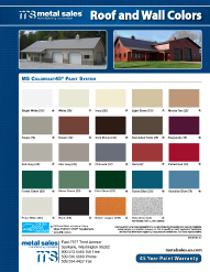 Metal Sales. Roof and wall Colors. Color Chart. Spokane, WA 