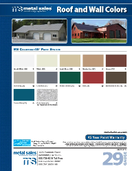 Metal Sales. Roof and wall Colors. Color Chart. Woodland, CA 