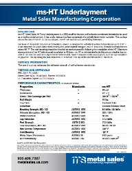 MS-HT UNDERLAYMENT FLYER