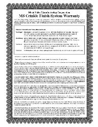 MS Crinkle Finish 45 Warranty