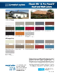 Metal Sales. Roof and wall Colors. Bay City, MI Color Chart