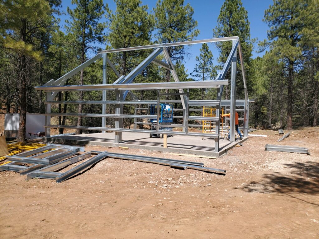 COLD-FORMED STEEL BUILDING BEING BUILT BY METAL SALES